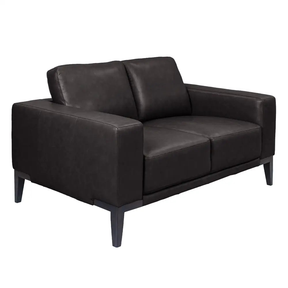 Lorenzo 2 Seater Sofa Leather Upholstered Lounge - Chocolate - Furniture > Sofas