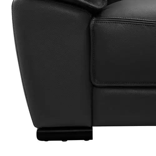 Lounge Set Luxurious 7 Seater Bonded Leather Corner Sofa Living Room Couch in Black with Chaise - Furniture > Sofas