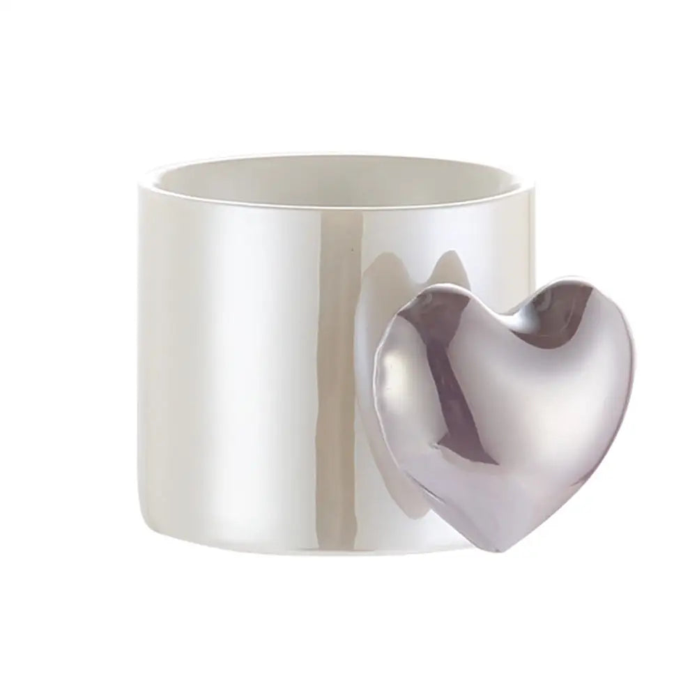 Lovely 3D Heart Love Ceramic Cup Mug Puffy Heart Handle with Gift Box (Purple) - Home & Garden > Kitchenware
