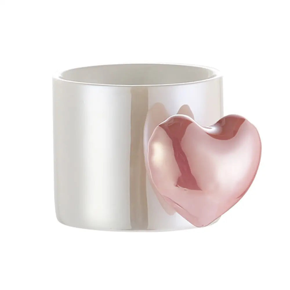 Lovely 4D Heart Love Ceramic Cup Mug Puffy Heart Handle with Gift Box (Pink) - Home & Garden > Kitchenware
