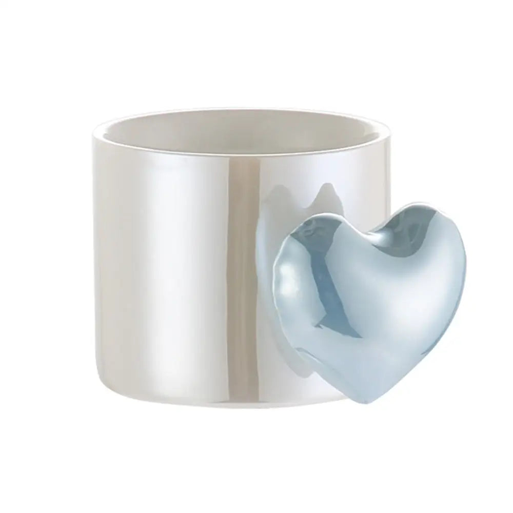 Lovely 5D Heart Love Ceramic Cup Mug Puffy Heart Handle with Gift Box (Blue) - Home & Garden > Kitchenware