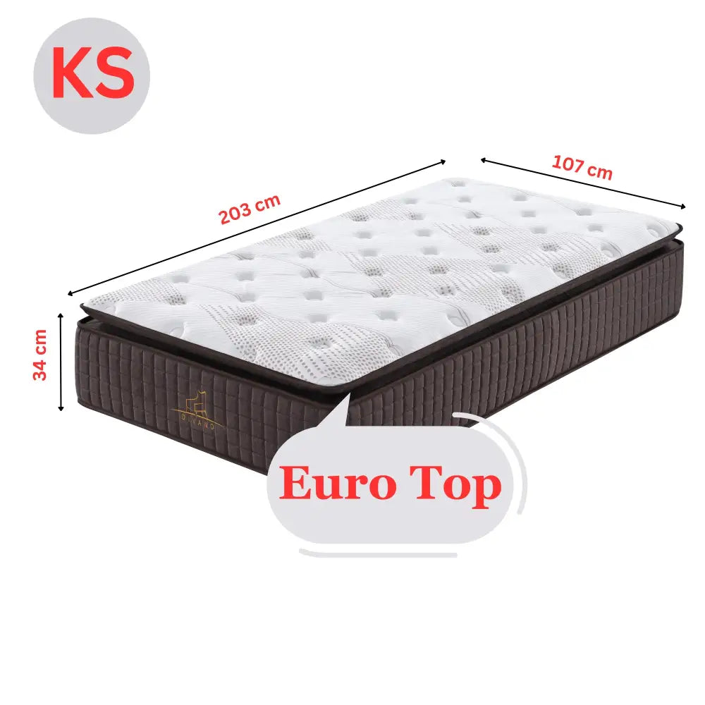 Luxe Dreams King Single 7 Zones Pocket Spring Premium Medium Feel 34cm Mattress - Furniture > Mattresses
