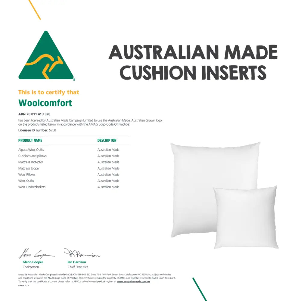 Luxor Twin Pack 40x40cm Aus Made Hotel Cushion Inserts Premium Memory Resistant Filling - Home & Garden > Decor