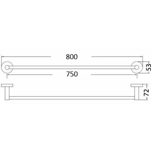Luxurious Brushed Nickel Stainless Steel 304 Towel Rack Rail - Single Bar 800mm - Home & Garden > Bathroom Accessories