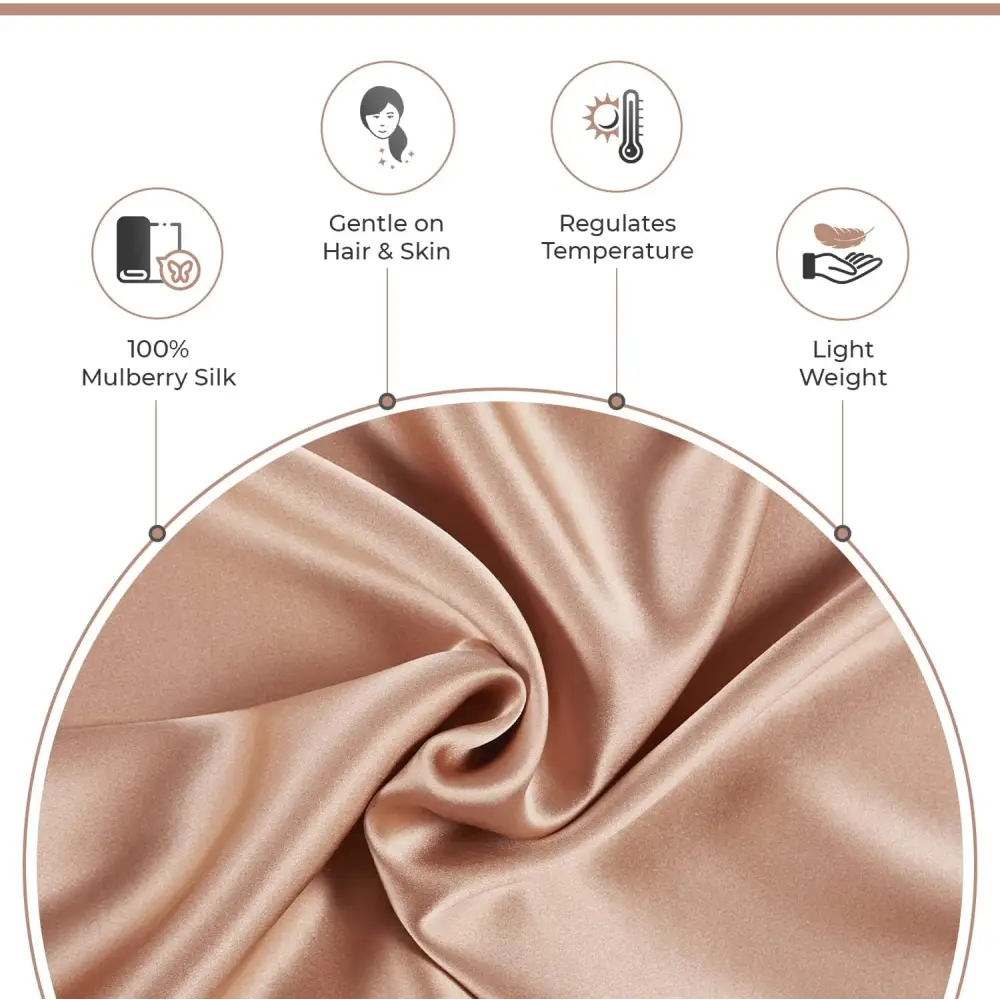 Luxury Pillowcase - 100% Pure Mulberry Silk on Both Sides - Copper - Home & Garden > Bedding > Pillowcases