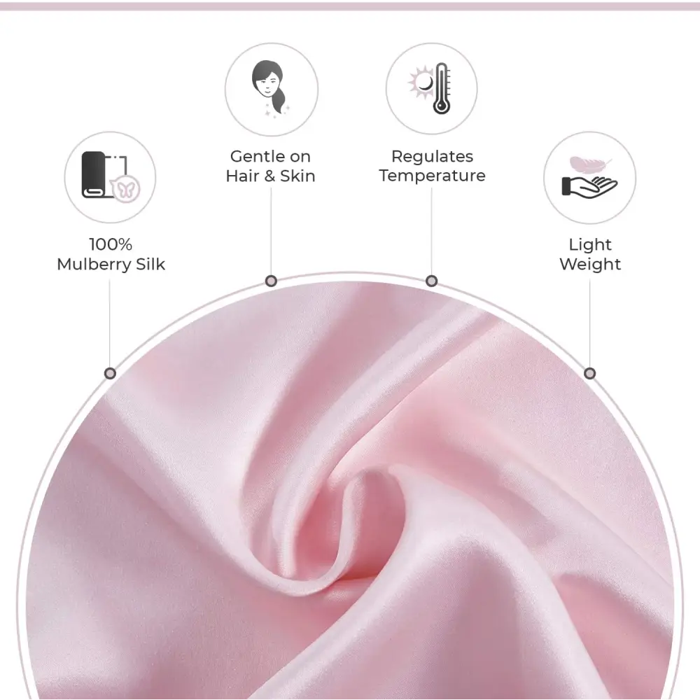 Luxury Pillowcase - 100% Pure Mulberry Silk on Both Sides - Pink - Home & Garden > Bedding > Pillowcases
