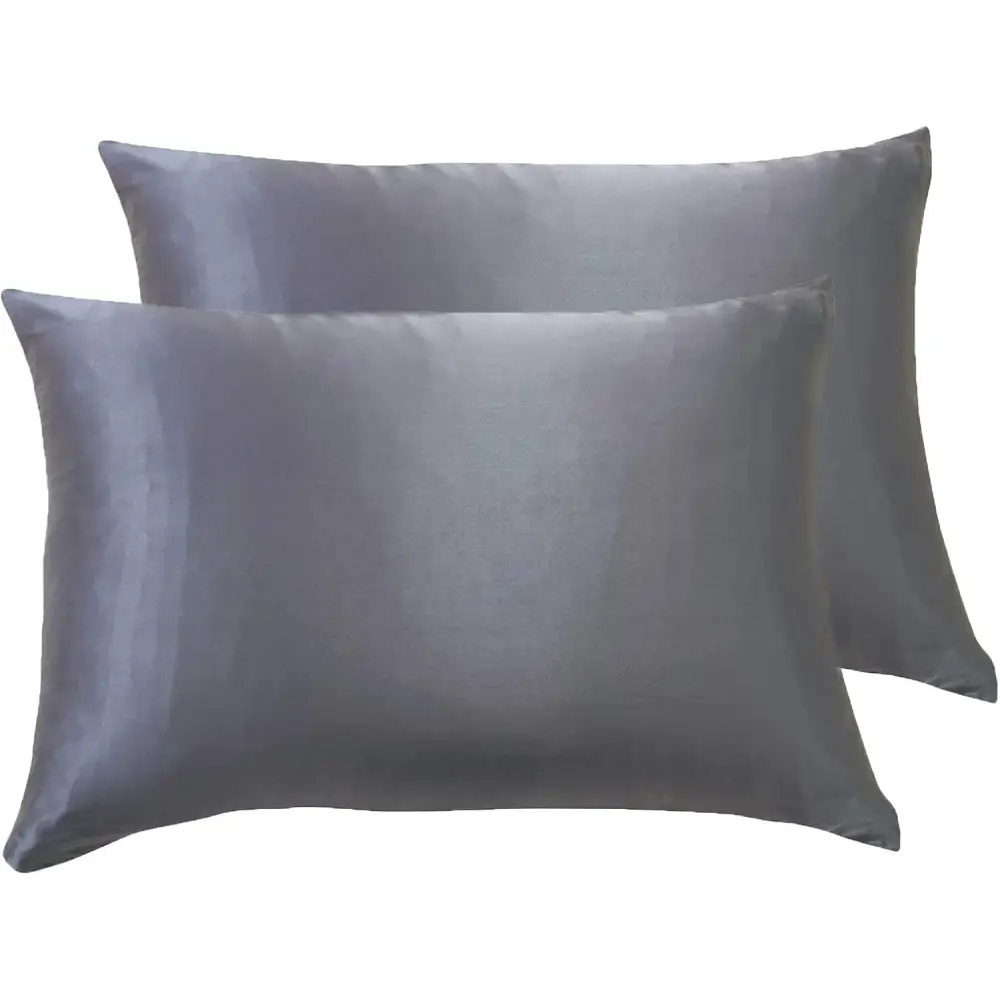 Luxury Pillowcase 2 Pack - 100% Pure Mulberry Silk on Both Sides - Charcoal - Home & Garden > Bedding > Pillowcases