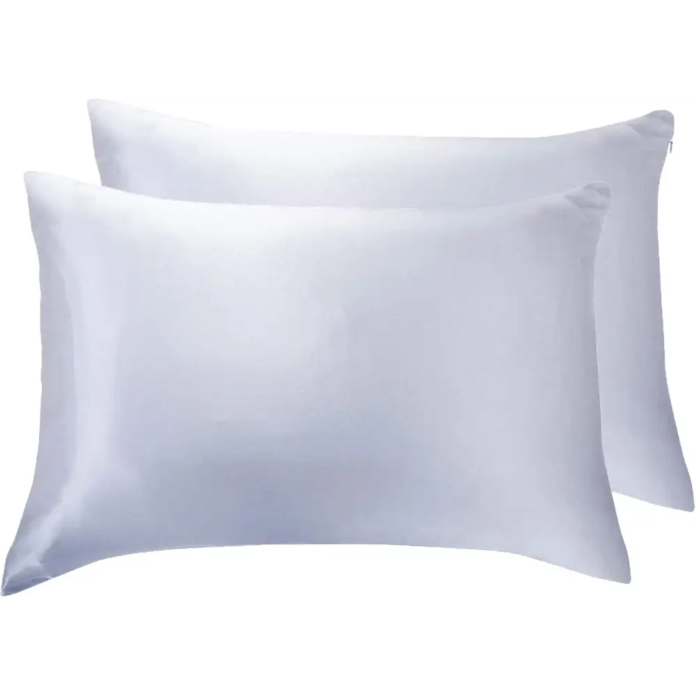 Luxury Pillowcase 2 Pack - 100% Pure Mulberry Silk on Both Sides - Silver - Home & Garden > Bedding > Pillowcases
