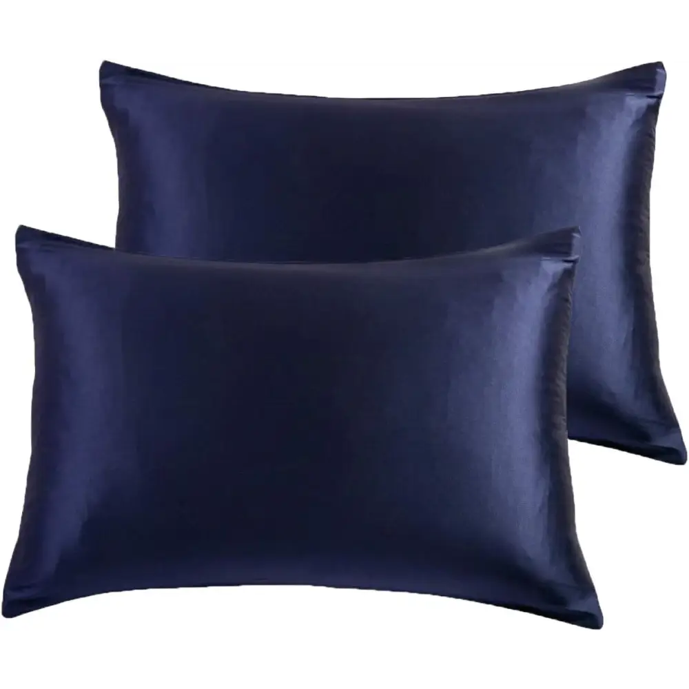 Luxury Pillowcase 2 Pack - 100% Pure Mulberry Silk on Both Sides - Navy Blue - Home & Garden > Bedding > Pillowcases