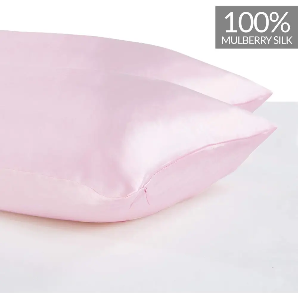Luxury Pillowcase 2 Pack - 100% Pure Mulberry Silk on Both Sides - Pink - Home & Garden > Bedding > Pillowcases