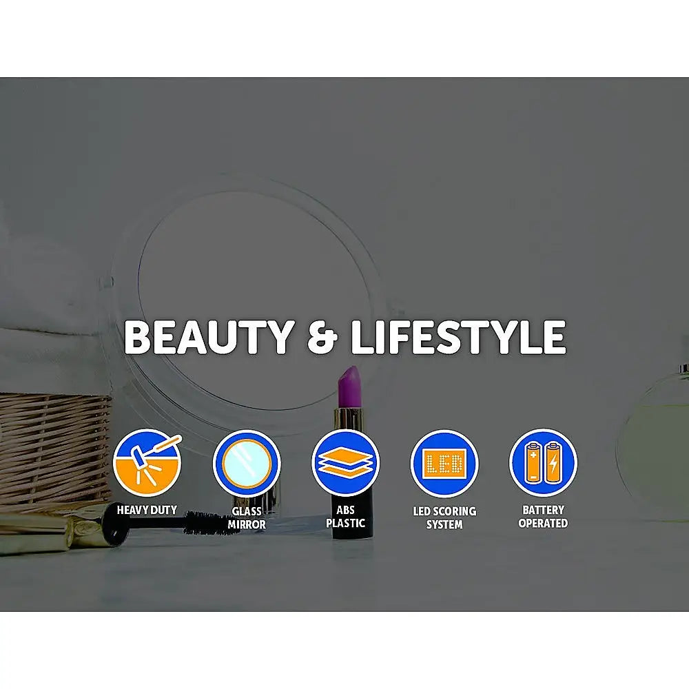 Makeup Mirror With LED Light Standing Mirror Magnifying Tri-Fold Touch - Health & Beauty > Bath & Body > Bath Additives