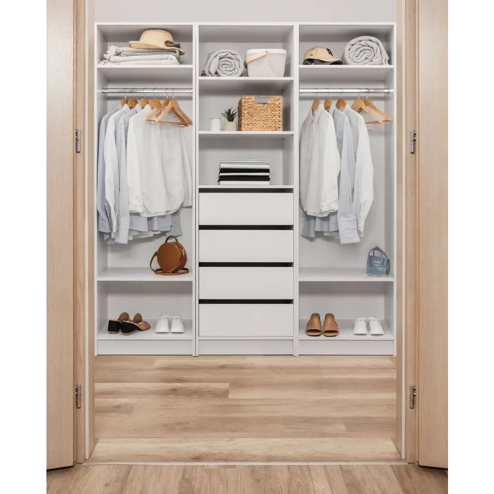 MALMO THREE SHELF/FOUR DRAWER WALK IN WARDROBE - CLASSIC - Home & Garden > Storage > Clothing & Wardrobe Storage