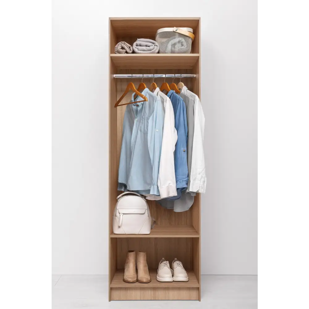 MALMO TWO SHELF/HANGRAIL WALK IN WARDROBE - NATURAL OAK - Home & Garden > Storage > Clothing & Wardrobe Storage