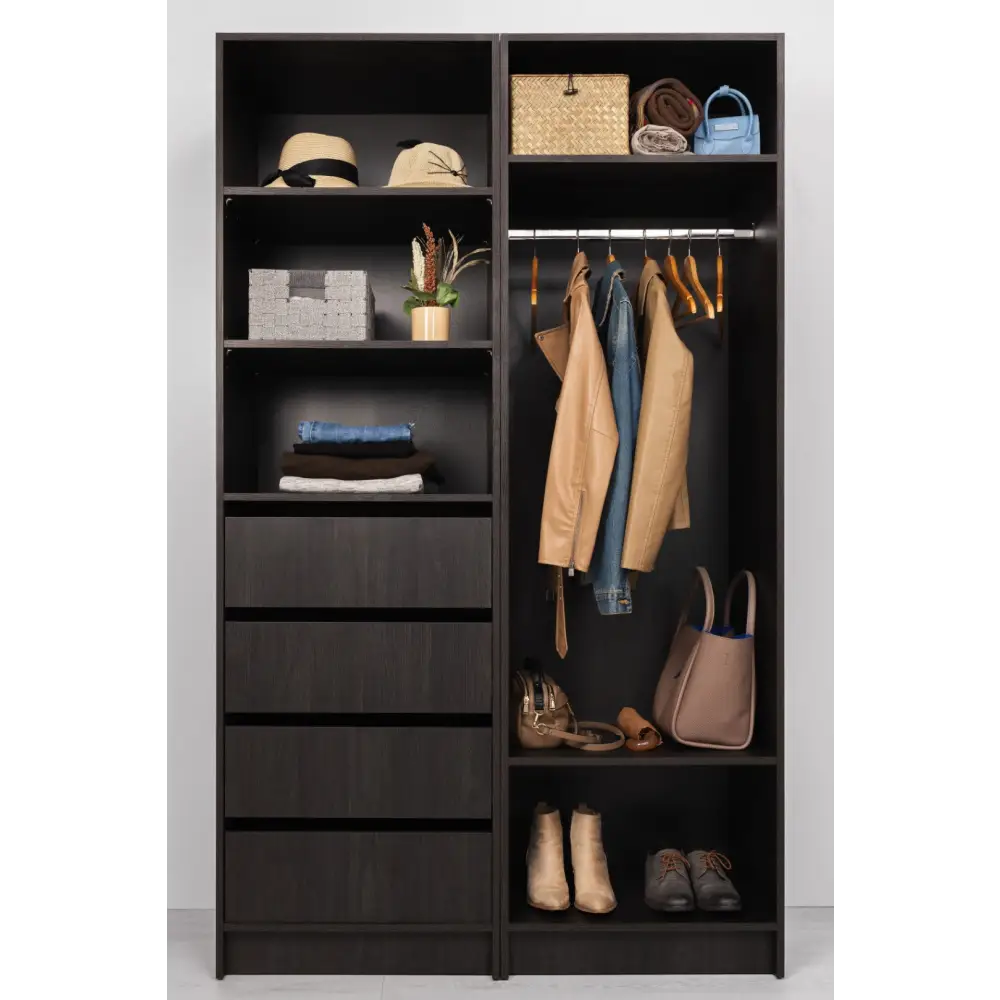 MALMO TWO SHELF/HANGRAIL WALK IN WARDROBE - NORDIC ASH - Home & Garden > Storage > Clothing & Wardrobe Storage