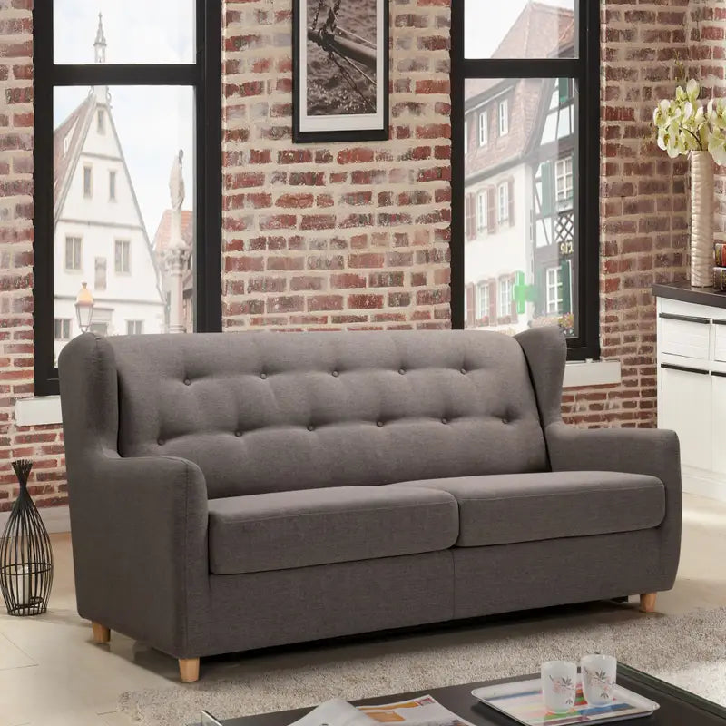 MARQUIS 2 Seater Sofa bed with Separate Foam Mattress-Dark grey - Furniture > Sofas