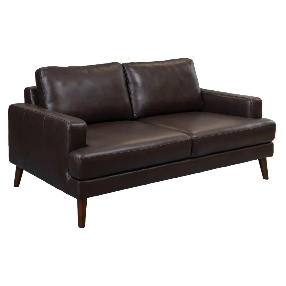 Matilda 2 + 3 Seater Sofa Leather Upholstered Lounge Set - Chocolate - Furniture > Sofas