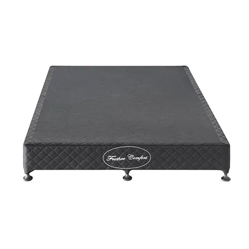 Mattress Base Ensemble Double Size Solid Wooden Slat in Black with Removable Cover - Furniture > Mattresses