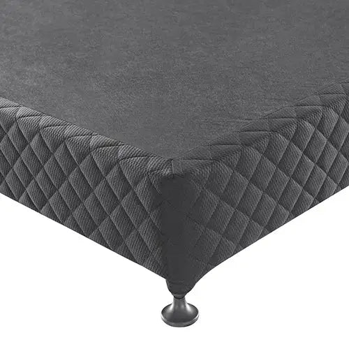 Mattress Base Ensemble Double Size Solid Wooden Slat in Black with Removable Cover - Furniture > Mattresses
