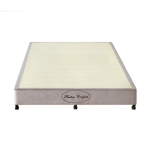 Mattress Base Ensemble Queen Size Solid Wooden Slat in Beige with Removable Cover - Furniture > Mattresses