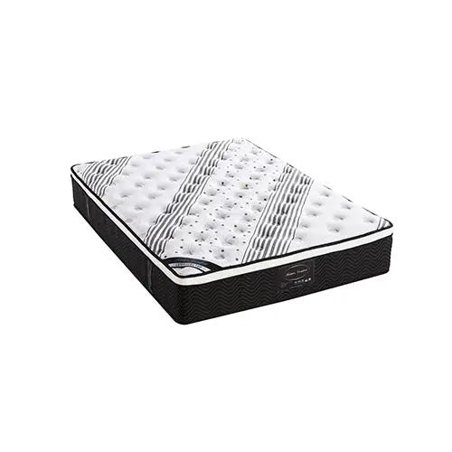 Mattress Euro Top Queen Size Pocket Spring Coil with Knitted Fabric Medium Firm 33cm Thick - Furniture > Mattresses