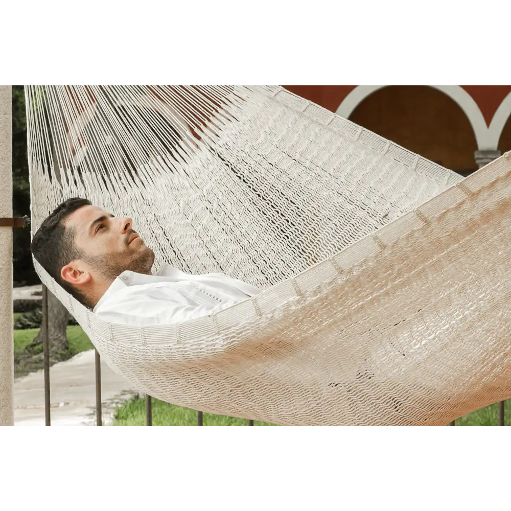 Mayan Legacy Queen Size Outdoor Cotton Mexican Hammock in Marble Colour - Home & Garden > Hammocks