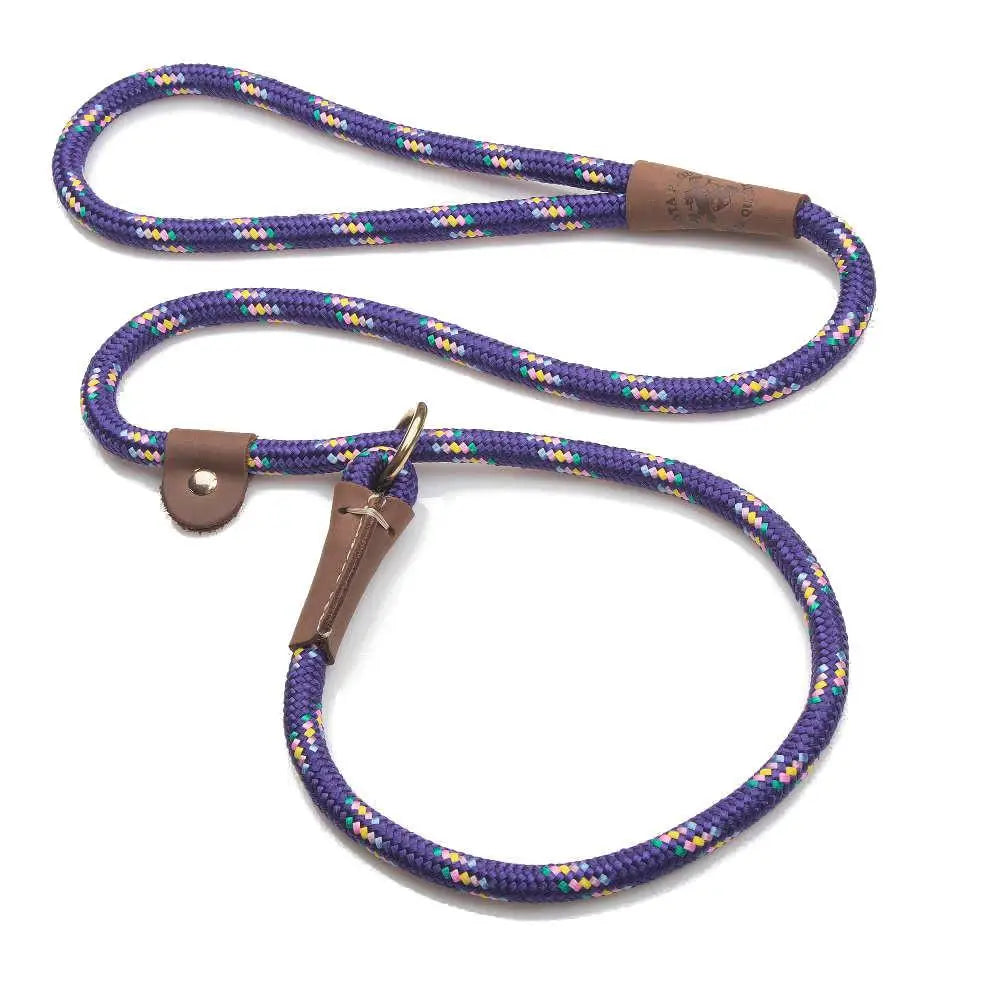 Mendota British Style Slip Leash - Length 1/2in x 4ft(13mm x 1.2m) - Purple Confetti - Pet Care > Dog Supplies > Dog