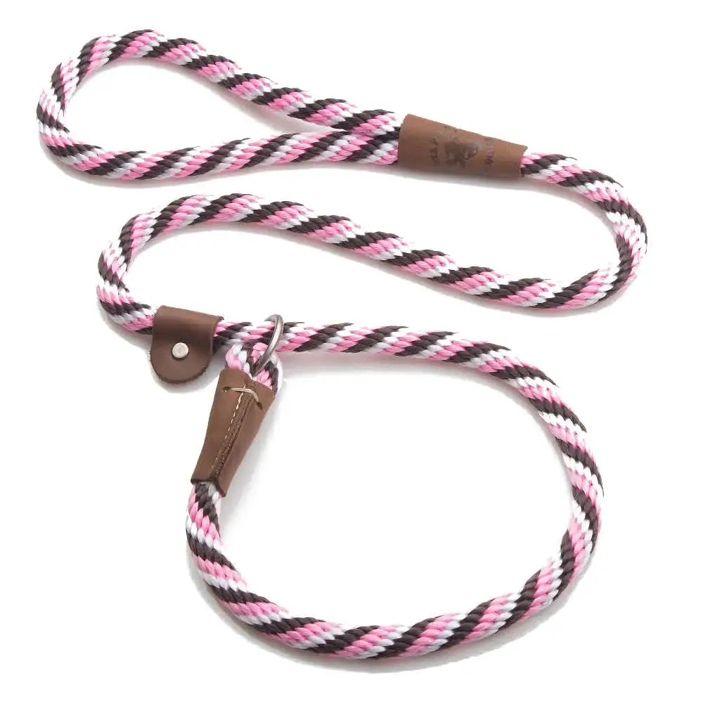 Mendota British Style Slip Leash - Length 1/2in x 4ft(13mm x 1.2m) - Twist - Pink Chocolate - Pet Care > Dog Supplies >