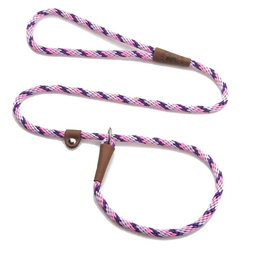 Mendota British Style Slip Leash - Length 1/2in x 4ft(13mm x 1.2m) - Tricolour Lilac - Pet Care > Dog Supplies > Dog