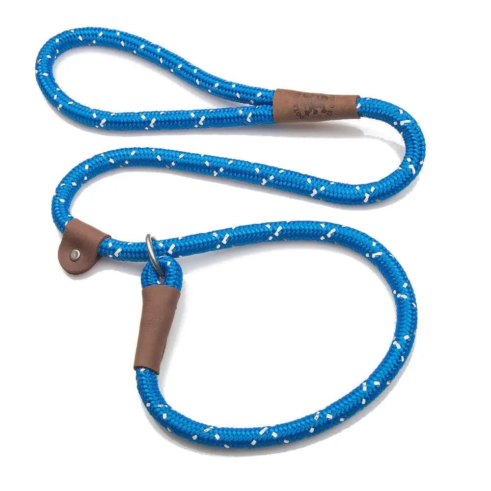 Mendota British Style Slip Leash - Length 1/2in x 4ft(13mm x 1.2m) - Night Viz - Midnight Blue - Pet Care > Dog