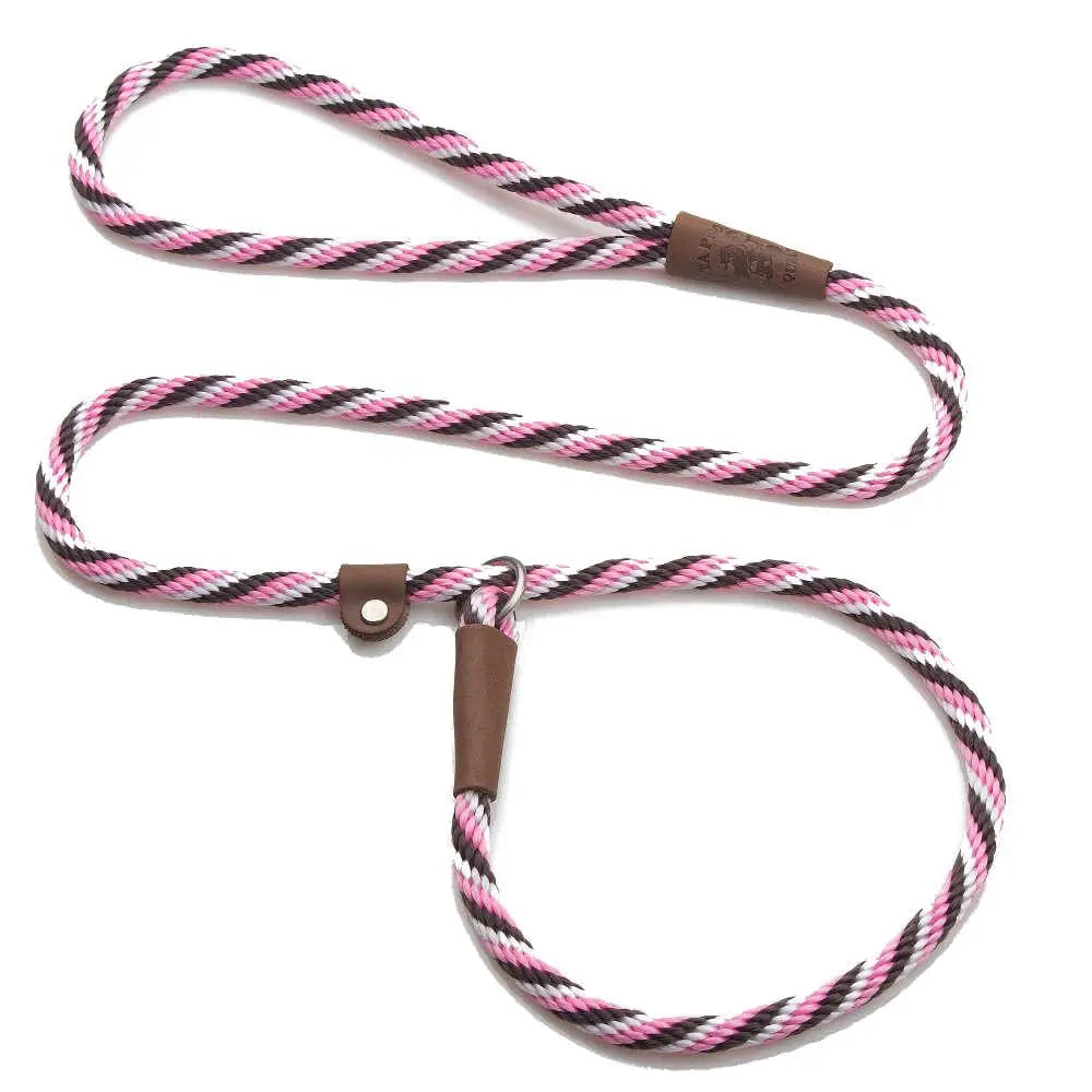 Mendota British Style Slip Leash - Length 1/2in x 6ft(13mm x 1.8m) - Twist - Pink Chocolate - Pet Care > Dog Supplies >