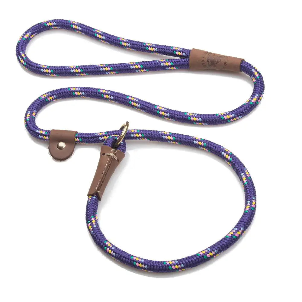 Mendota British Style Slip Leash - Length 1/2in x 6ft(13mm x 1.8m) - Purple Confetti - Pet Care > Dog Supplies > Dog