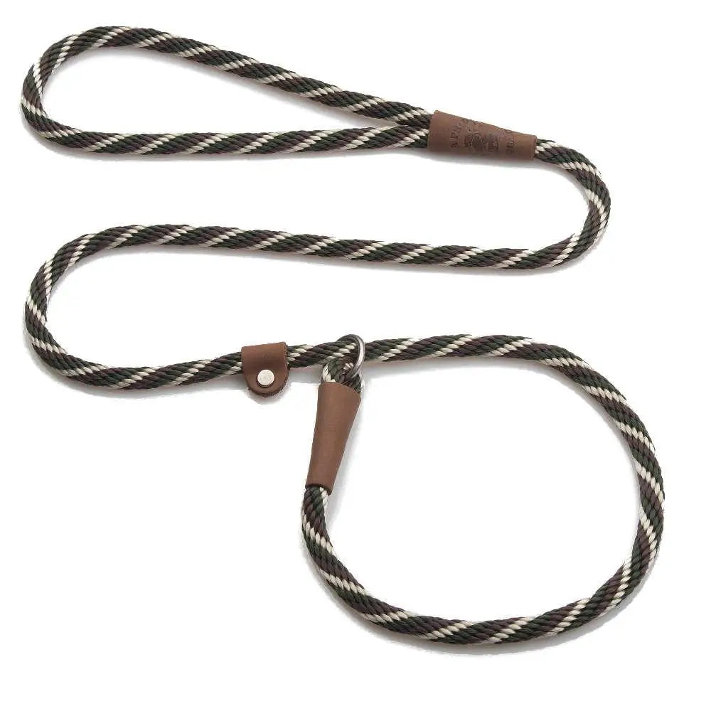 Mendota British Style Slip Leash - Length 3/8in x 4ft(10mm x 1.2m) - Twist - Woodlands - Pet Care > Dog Supplies > Dog