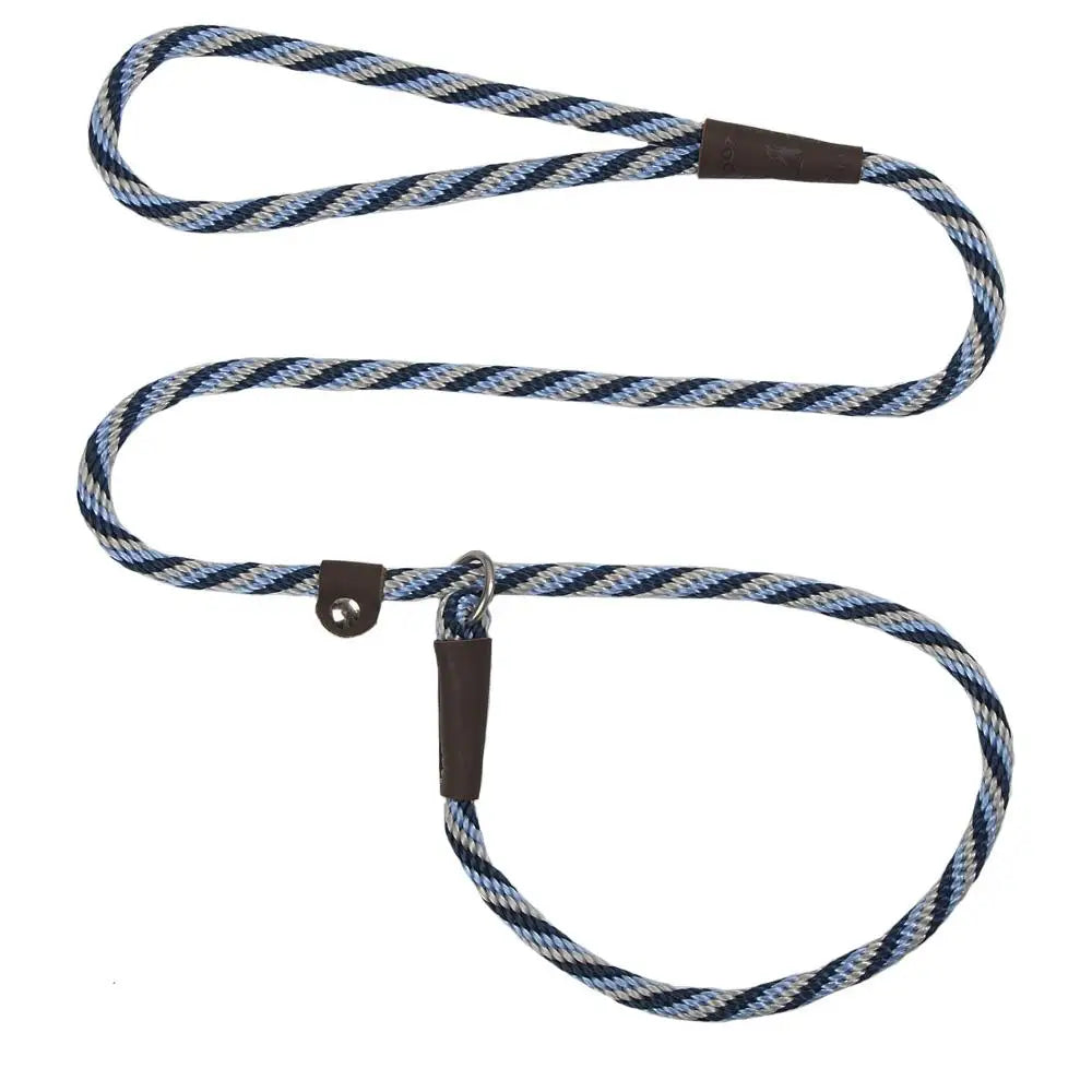 Mendota British Style Slip Leash - Length 3/8in x 4ft(10mm x 1.2m) - Twist Arctic Blue - Pet Care > Dog Supplies > Dog