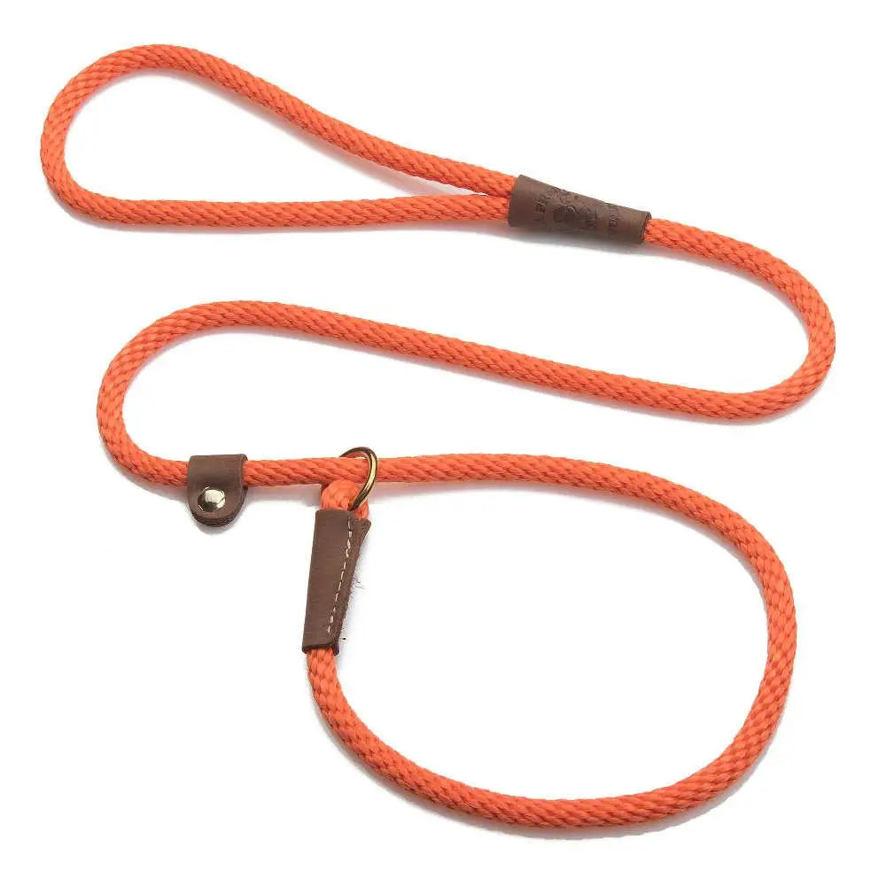 Mendota British Style Slip Leash - Length 3/8in x 4ft(10mm x 1.2m) - Orange - Pet Care > Dog Supplies > Dog Collars