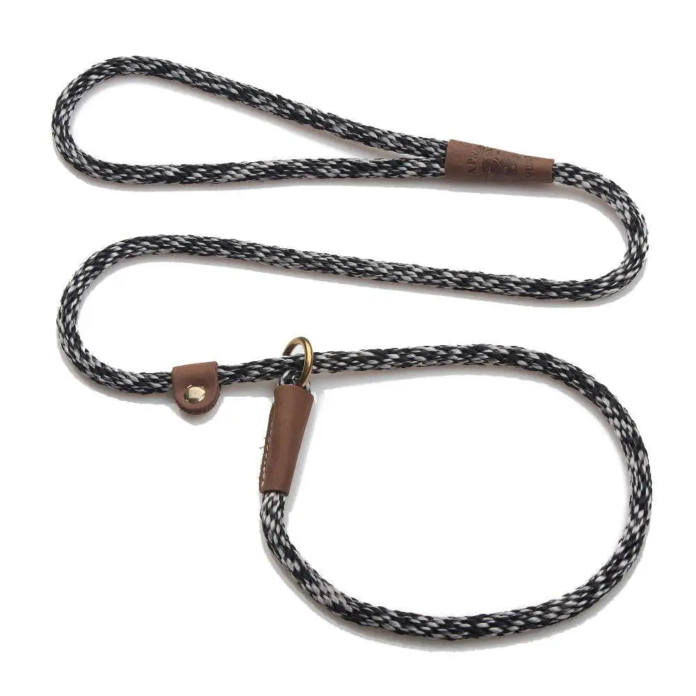 Mendota British Style Slip Leash - Length 3/8in x 6ft(10mm x 1.8m) - Salt and Pepper - Pet Care > Dog Supplies > Dog