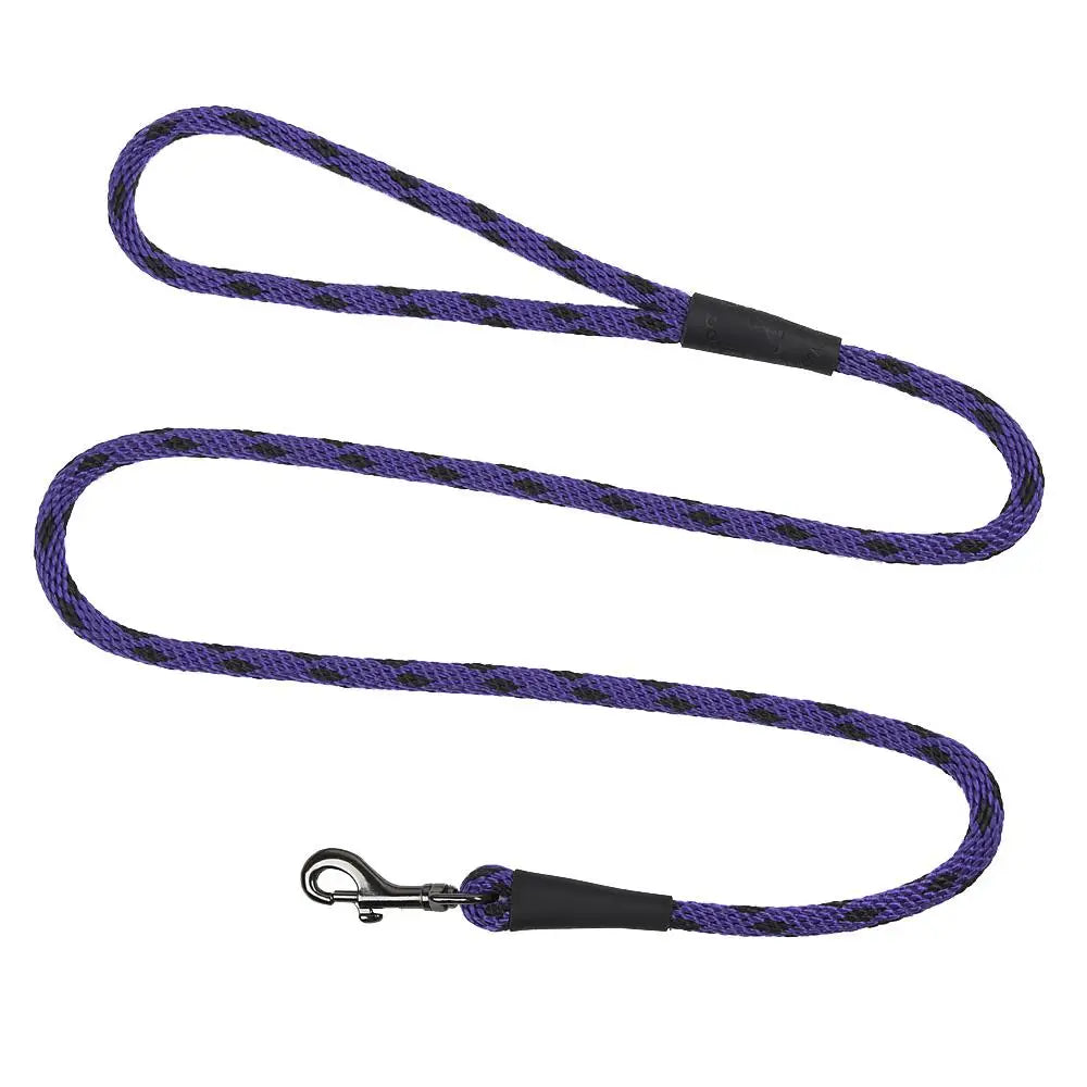 Mendota Clip Leash Large - lengths 1/2in x 6ft(13mm x1.8m) Made in the USA - Black Ice - Purple - Pet Care > Dog