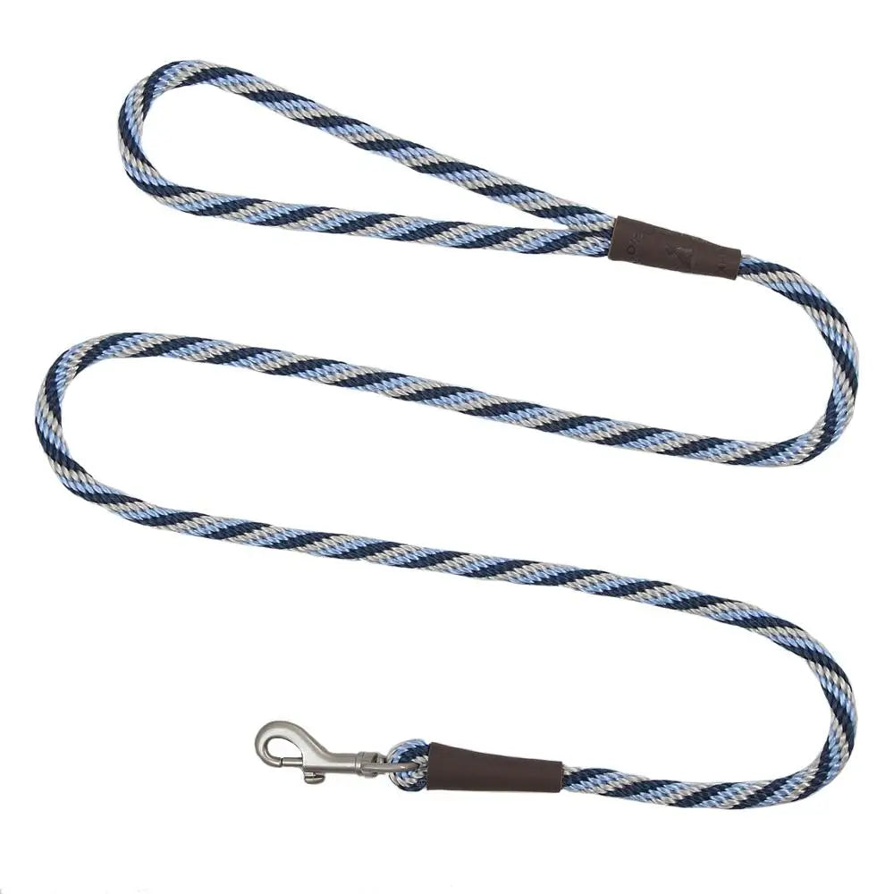 Mendota Clip Leash Large - lengths 1/2in x 6ft(13mm x1.8m) Made in the USA - Twist Arctic Blue - Pet Care > Dog