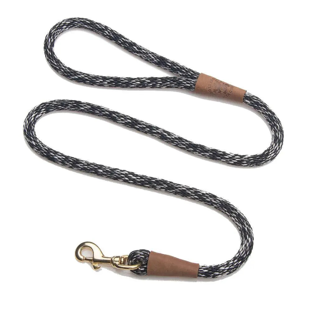 Mendota Clip Leash Large - lengths 1/2in x 6ft(13mm x1.8m) Made in the USA - Salt and Pepper - Pet Care > Dog Supplies