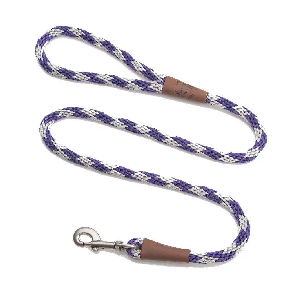 Mendota Clip Leash Large - lengths 1/2in x 6ft(13mm x1.8m) Made in the USA - Diamond - Amethyst - Pet Care > Dog