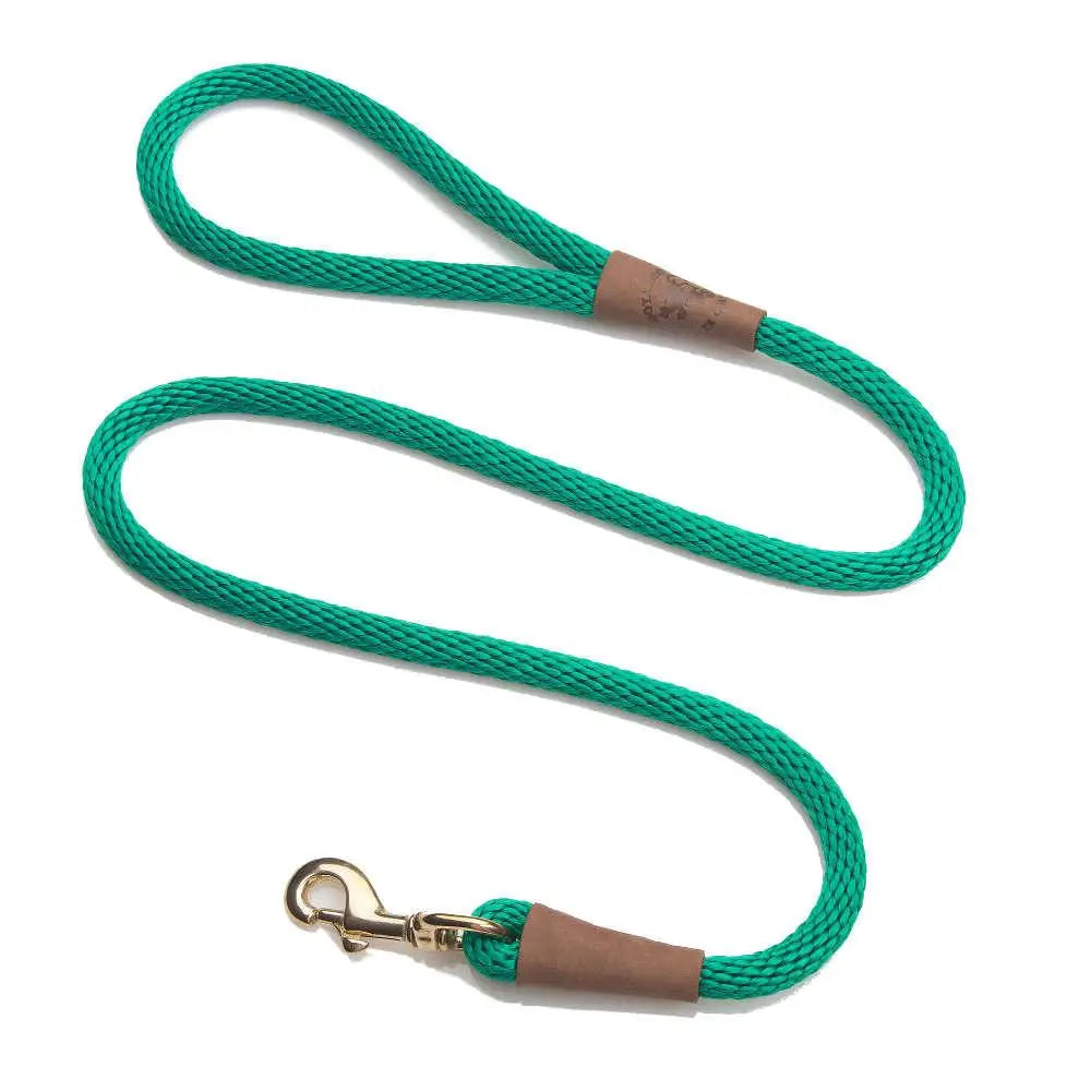 Mendota Clip Leash Small - lengths 3/8in x 4ft(10mm x1.2m) Made in the USA - Kelly Green - Pet Care > Dog Supplies >