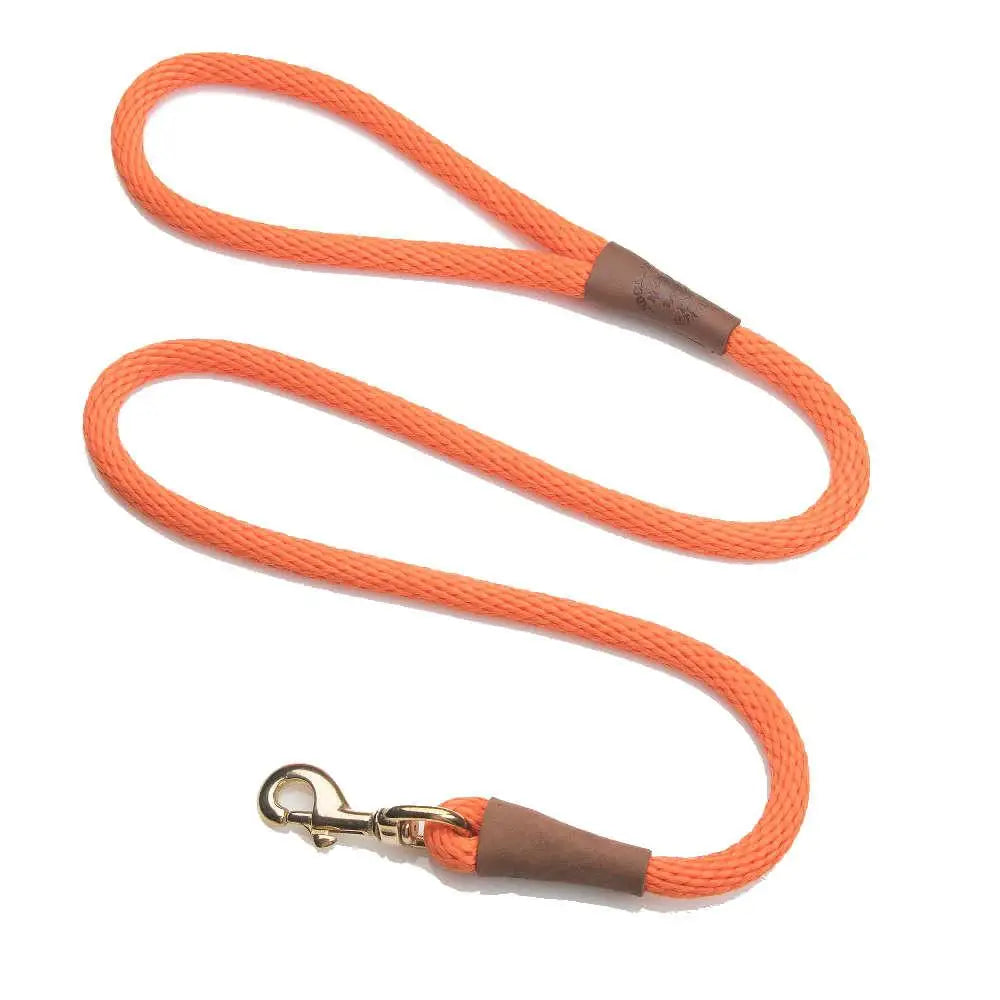 Mendota Clip Leash Small - lengths 3/8in x 4ft(10mm x1.2m) Made in the USA - Orange - Pet Care > Dog Supplies > Dog