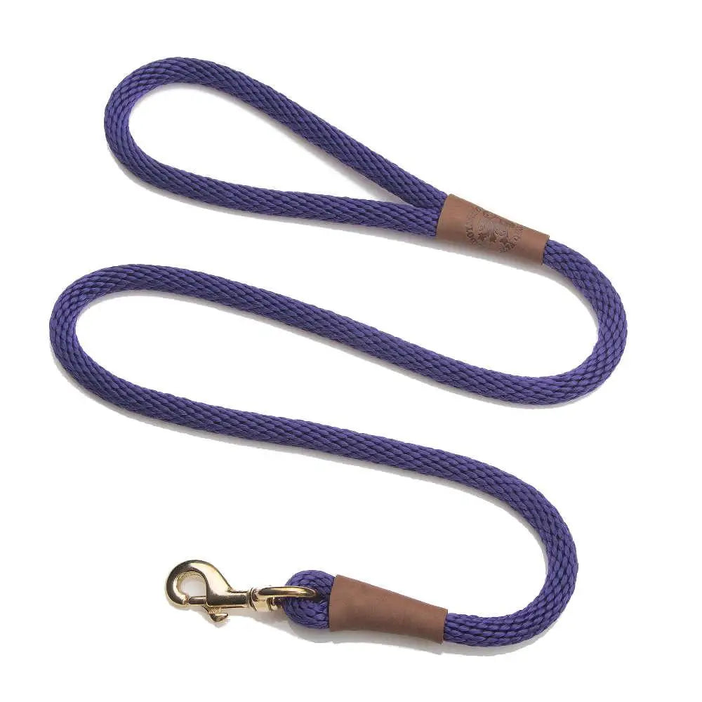 Mendota Clip Leash Small - lengths 3/8in x 4ft(10mm x1.2m) Made in the USA - Purple - Pet Care > Dog Supplies > Dog