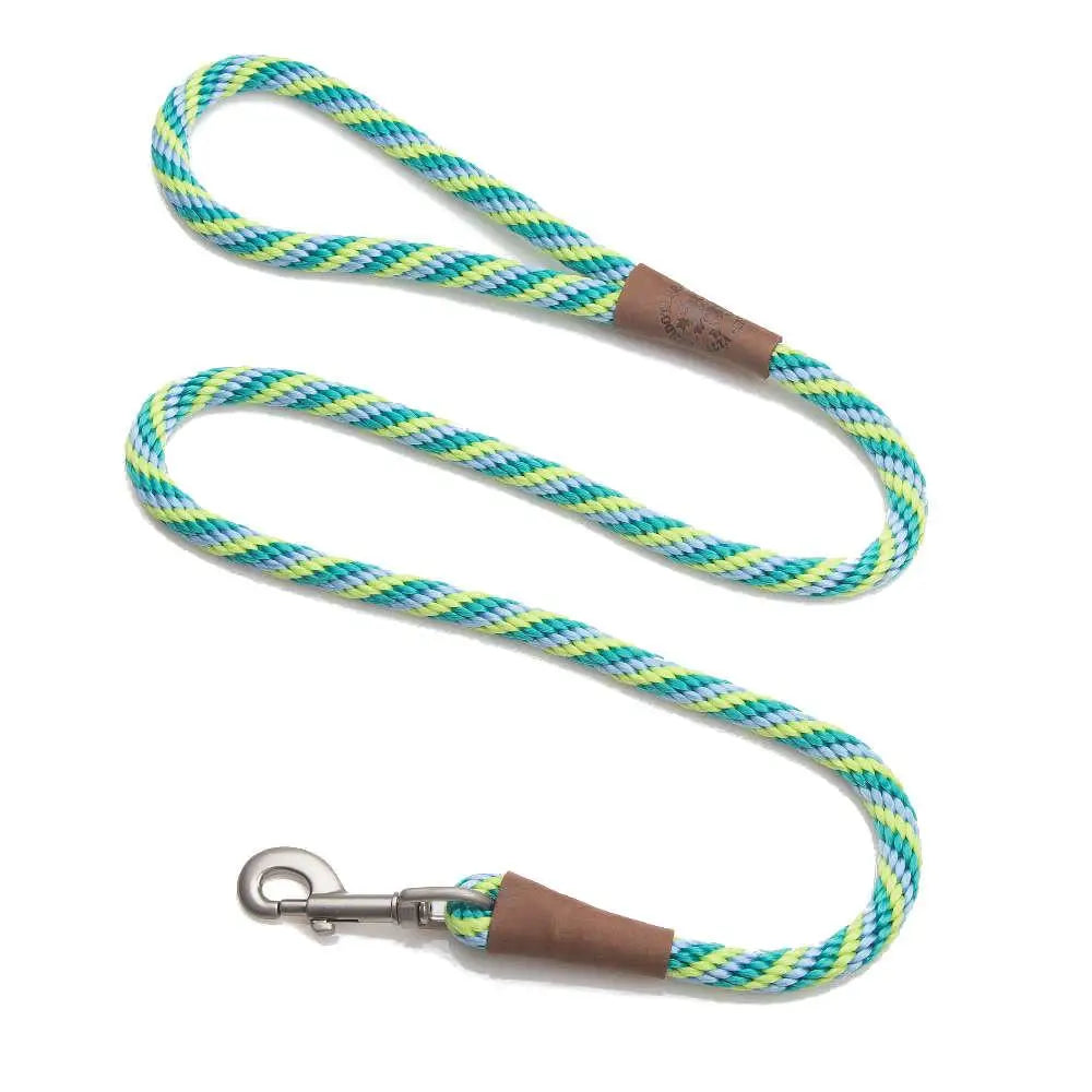 Mendota Clip Leash Small - lengths 3/8in x 4ft(10mm x1.2m) Made in the USA - Twist - Seafoam - Pet Care > Dog Supplies