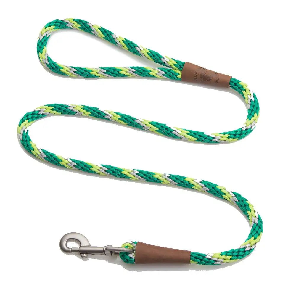 Mendota Clip Leash Small - lengths 3/8in x 6ft(10mm x1.8m) Made in the USA - Tricolour Ivy - Pet Care > Dog Supplies >