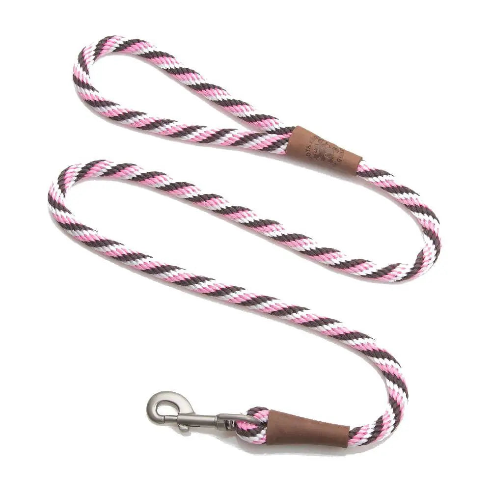 Mendota Clip Leash Small - lengths 3/8in x 6ft(10mm x1.8m) Made in the USA - Twist - Pink Chocolate - Pet Care > Dog
