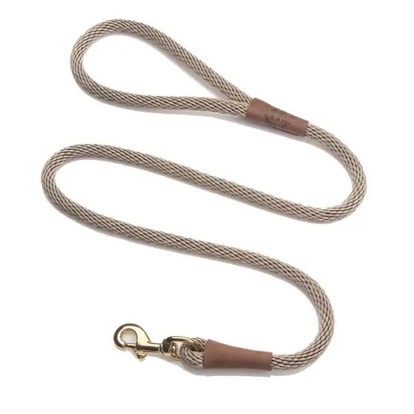 Mendota Clip Leash Small - lengths 3/8in x 6ft(10mm x1.8m) Made in the USA - Tan - Pet Care > Dog Supplies > Dog