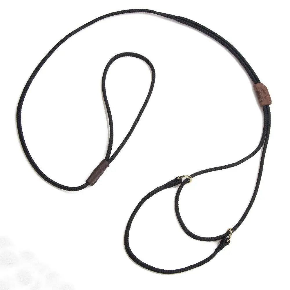 Mendota Martingale Dog Show Leash - Medium 10-18(25cm-36cm) - Made in the USA - Black - Pet Care > Dog Supplies > Dog