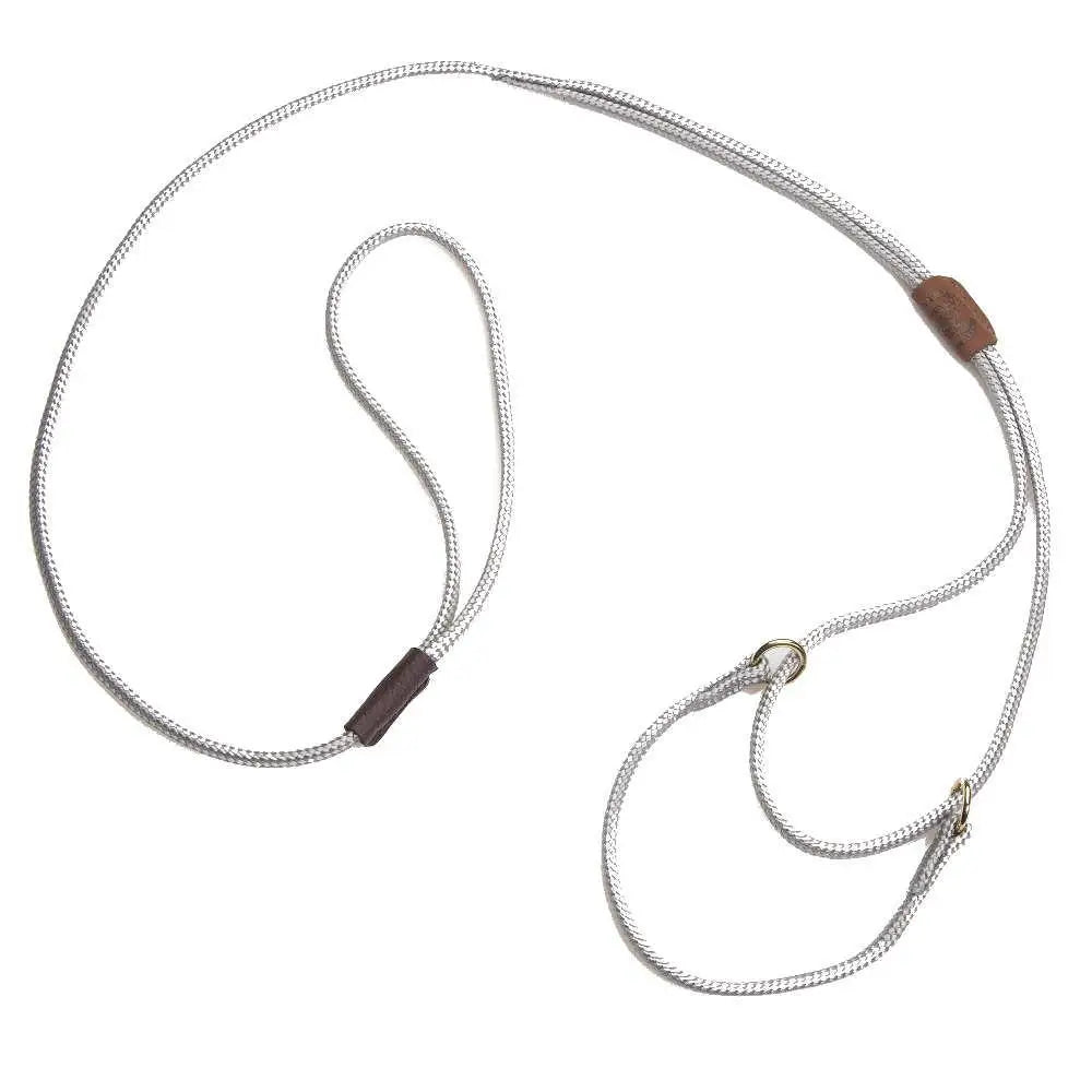 Mendota Martingale Dog Show Leash - Small 8-14 (20cm-36cm) - Made in the USA - Silver - Pet Care > Dog Supplies > Dog