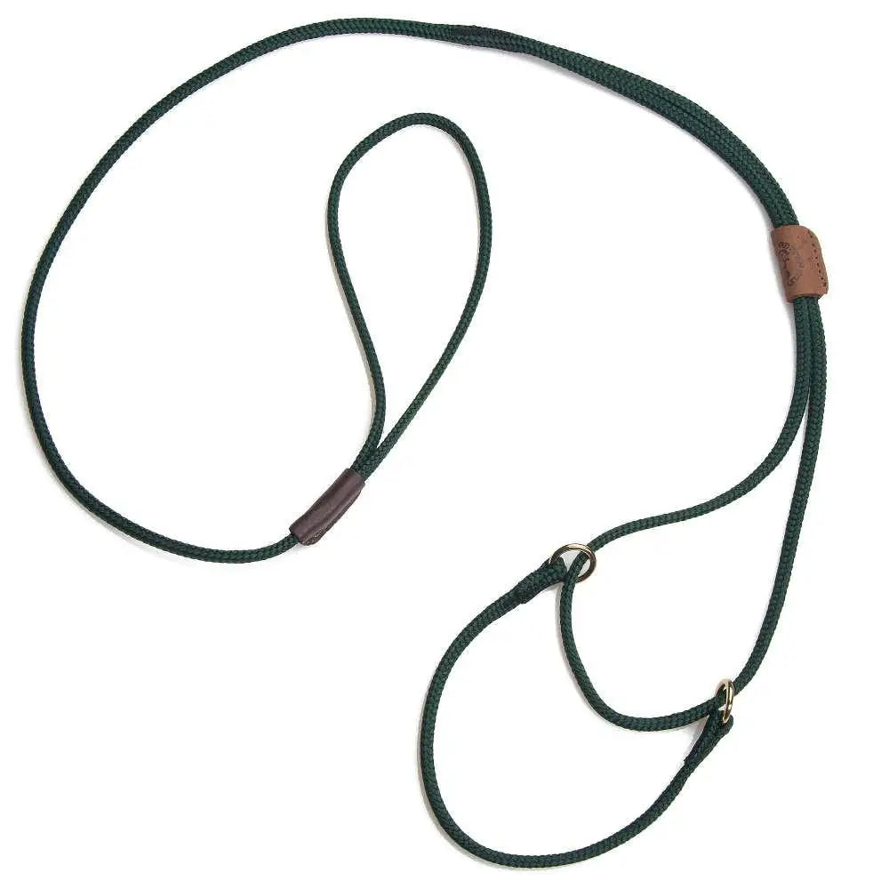 Mendota Martingale Dog Show Leash - Small 8-14 (20cm-36cm) - Made in the USA - Hunter Green - Pet Care > Dog Supplies >