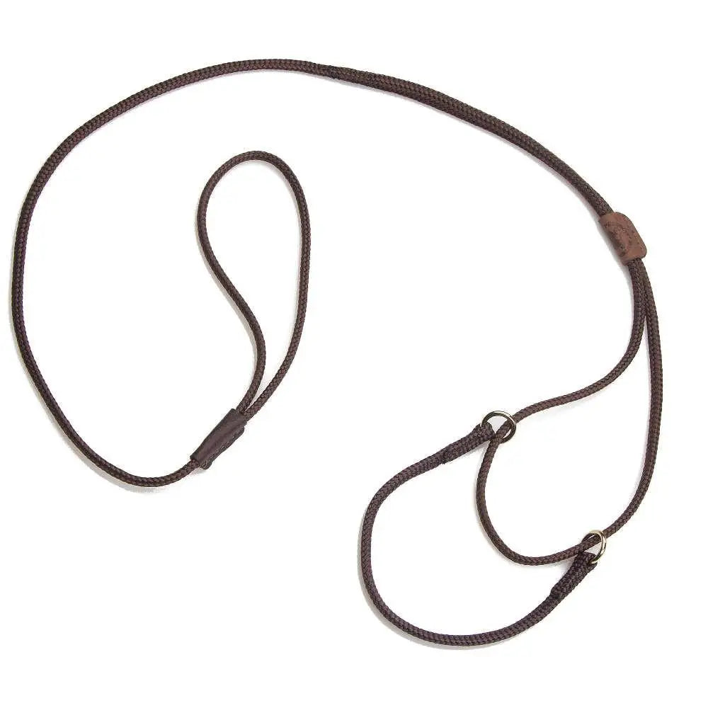Mendota Martingale Dog Show Leash - Small 8-14 (20cm-36cm) - Made in the USA - Dark Brown - Pet Care > Dog Supplies >